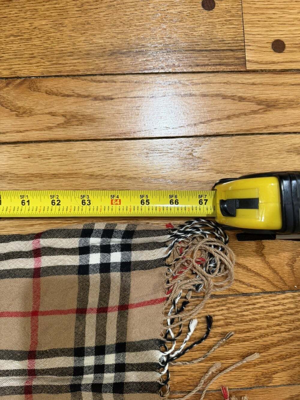 Burberry London Nova Check Plaid Lightweight Oversized Scarf Wrap 23x66 Fringe - Picture 7 of 12